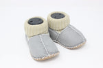 Cozy Toez Smoke Gray Leather-knit collar