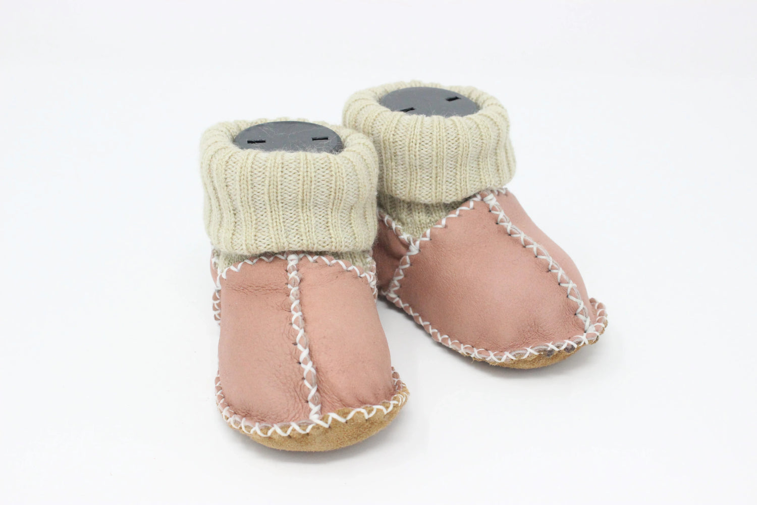 Cozy Toez Pink Leather-knit collar