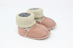Cozy Toez Pink Leather-knit collar