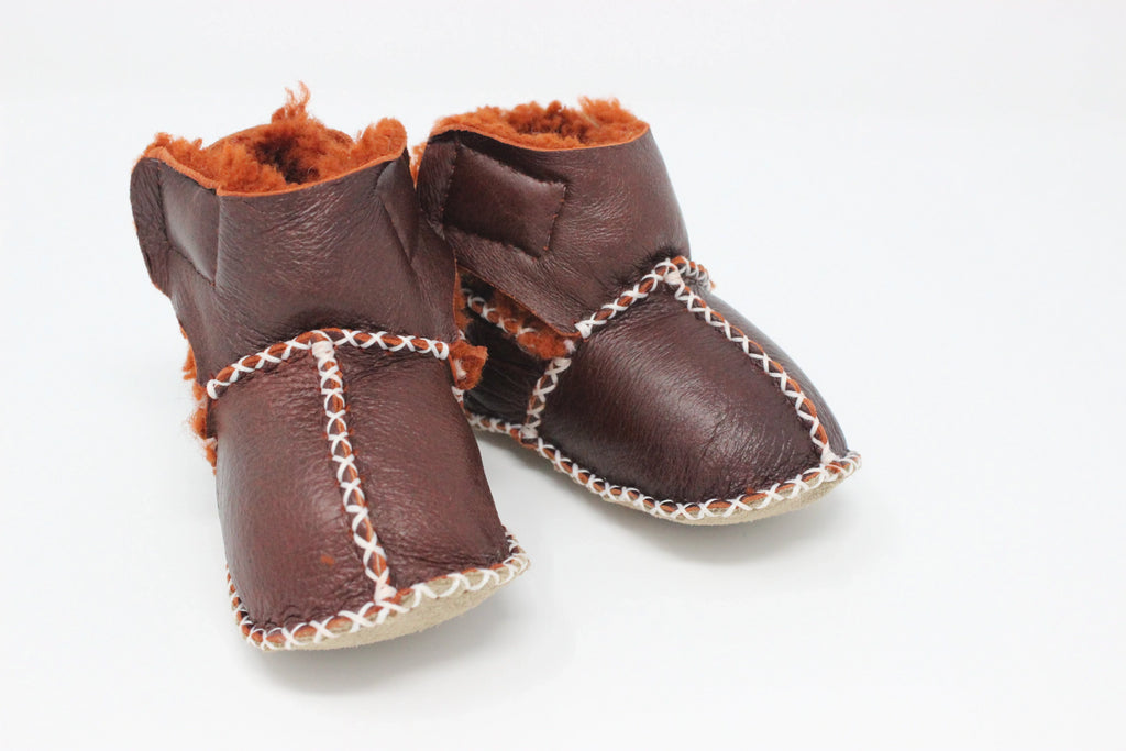 Cozy Toez Cinnamon Brown Leather Strap